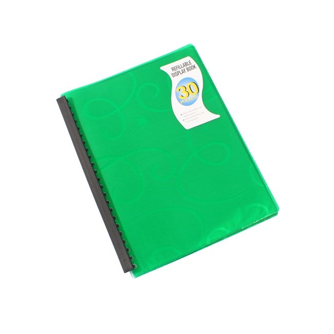 Display Book A4 Refillable 30 Page Green