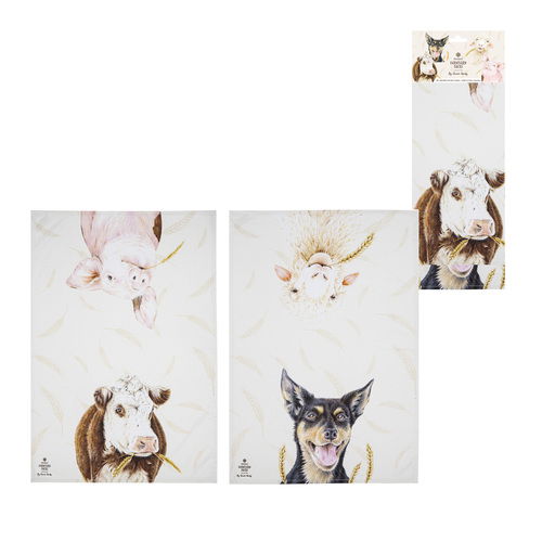 Farmyard Faces 2pk Kitchen Towel