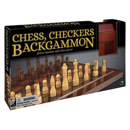 Classic Games Deluxe Backgammon, Chess & Checkers