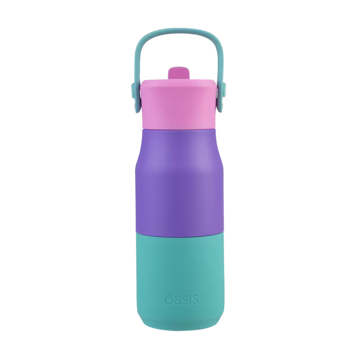 Oasis S/S D/Wall Ins Jnr Drink Bottle w/sipper 400ml - Mermaid Purple