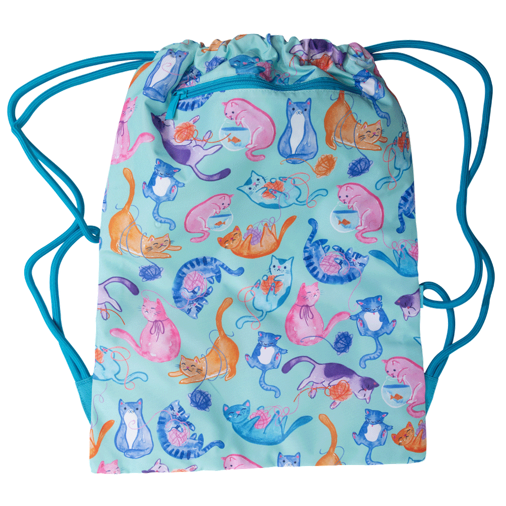 Spencil Big Drawstring Bag - Crazy Cats