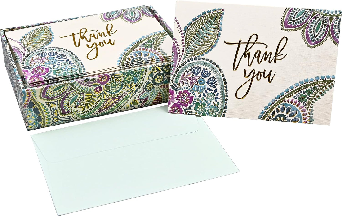 Watercolour Paisley Thank You Notes