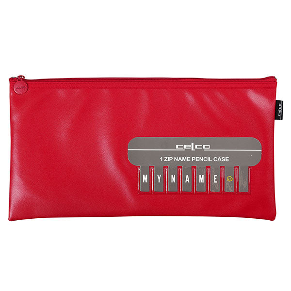 Pencil Case Name Red 1 Zip Med