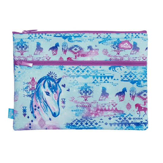 Spencil A4 Twin Zip Pencil Case Aztec Horse