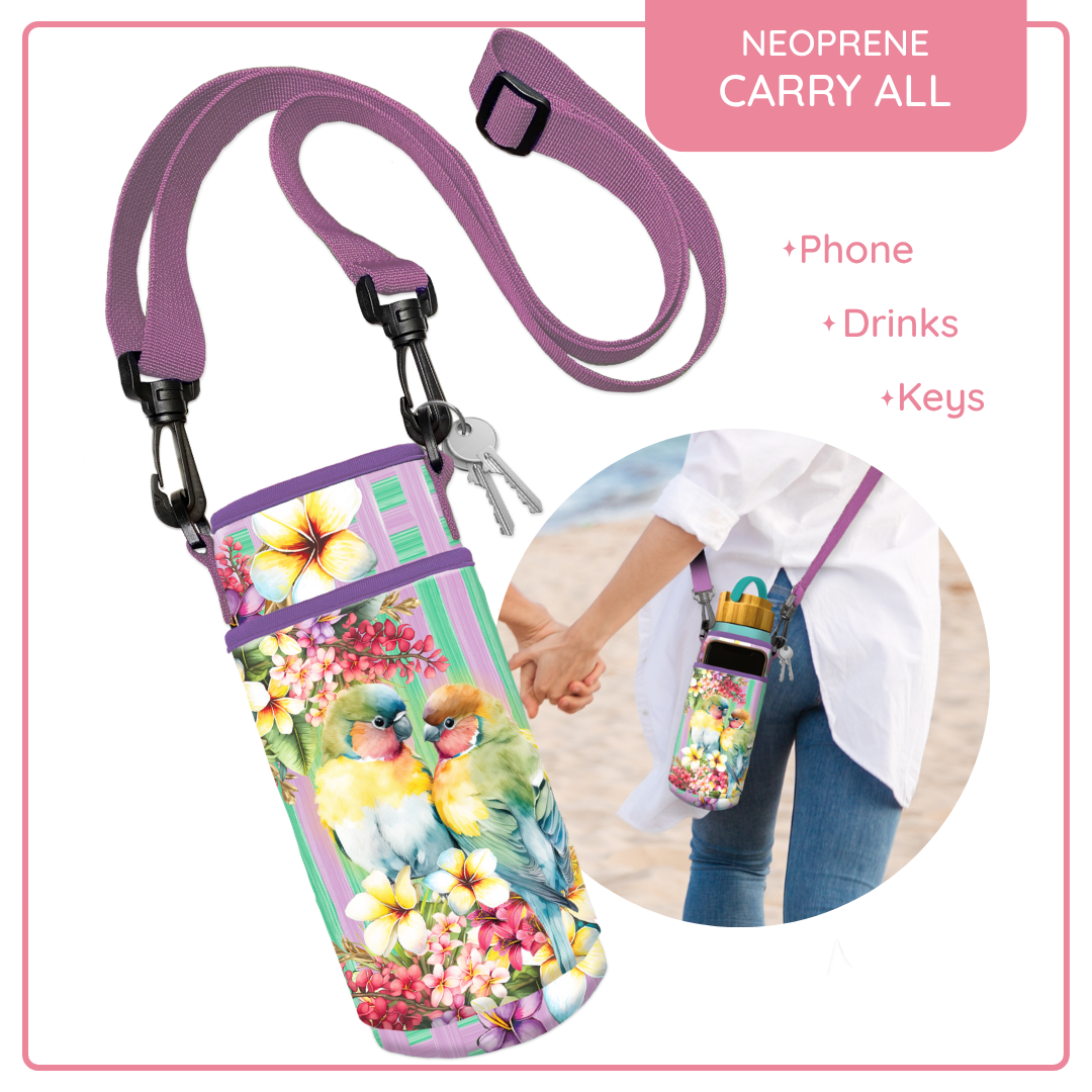 Bottle Phone Carry-all - Paradise Love Birds