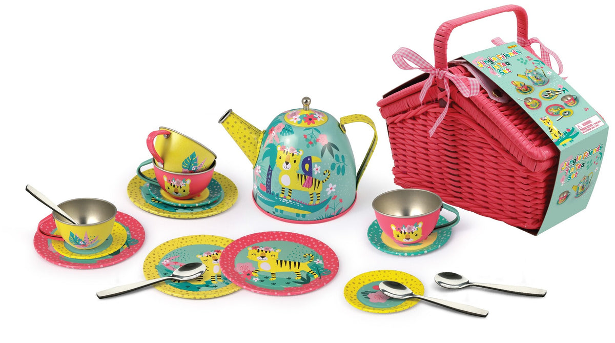 Jungle Friends Tin Tea Set 18 Pieces