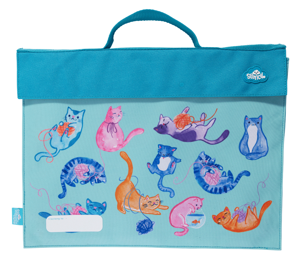 Spencil Library Bag - Crazy Cats