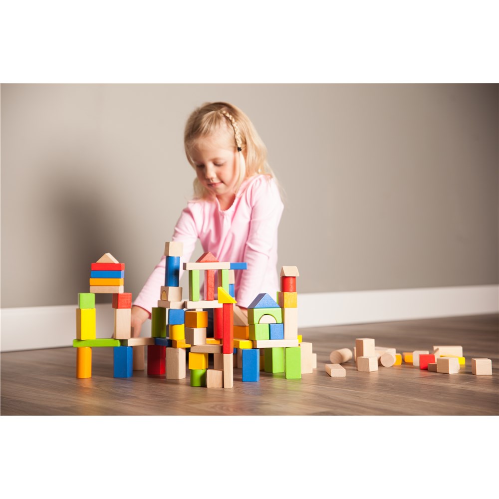 Fat Brain Toys TimberBlocks 100 Wooden Blocks