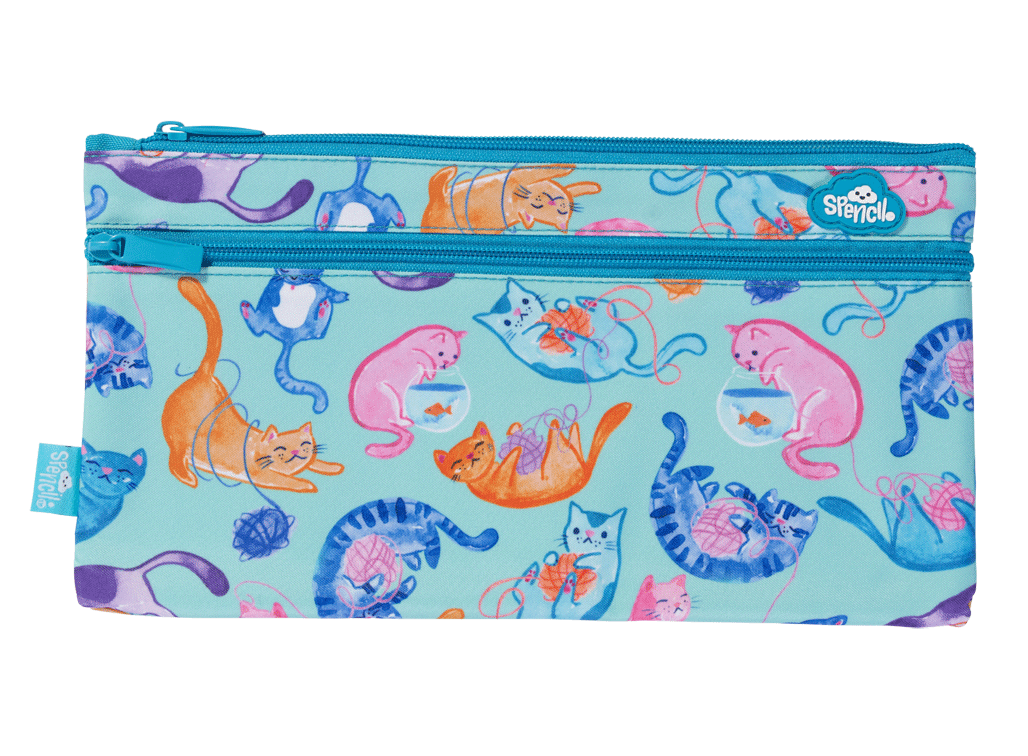 Spencil Twin Zip Pencil Case - Crazy Cats