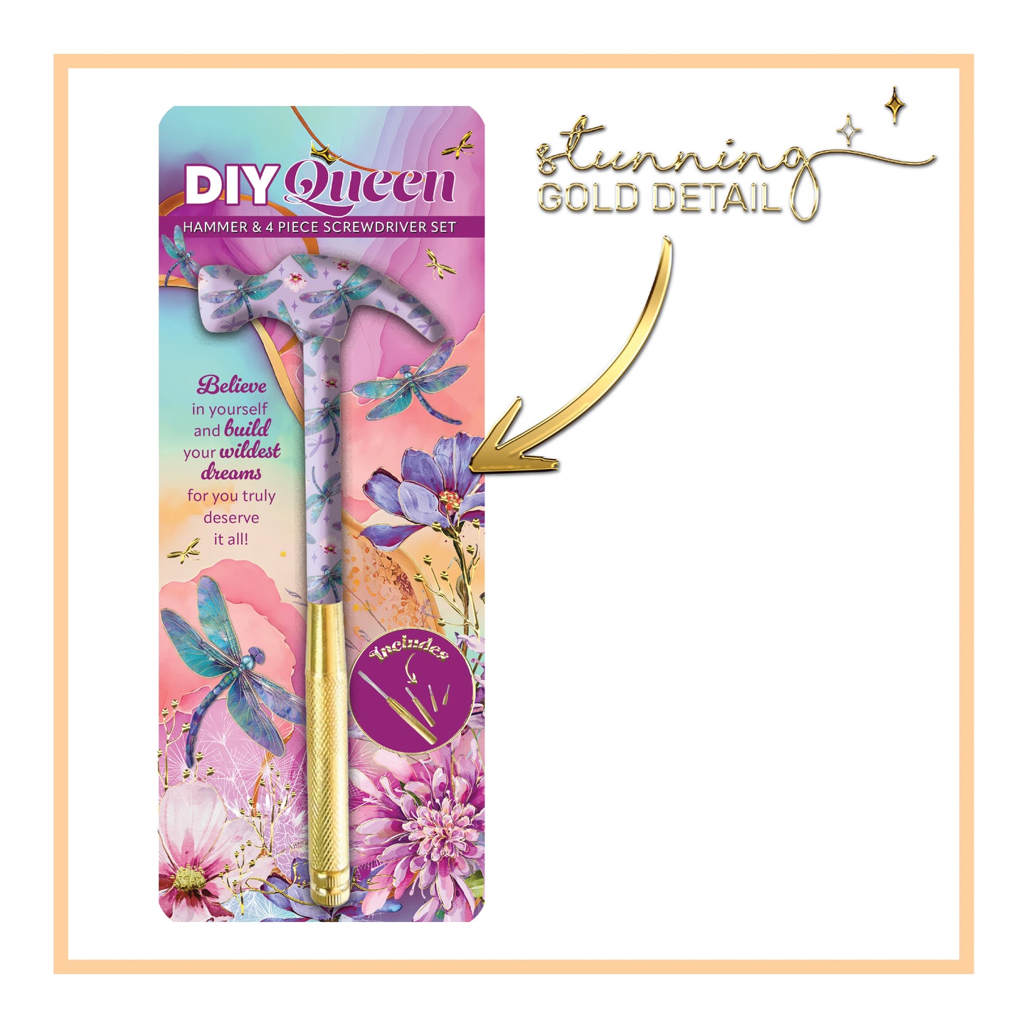Hammer with Screw Driver Set - Delightful Dragonflies