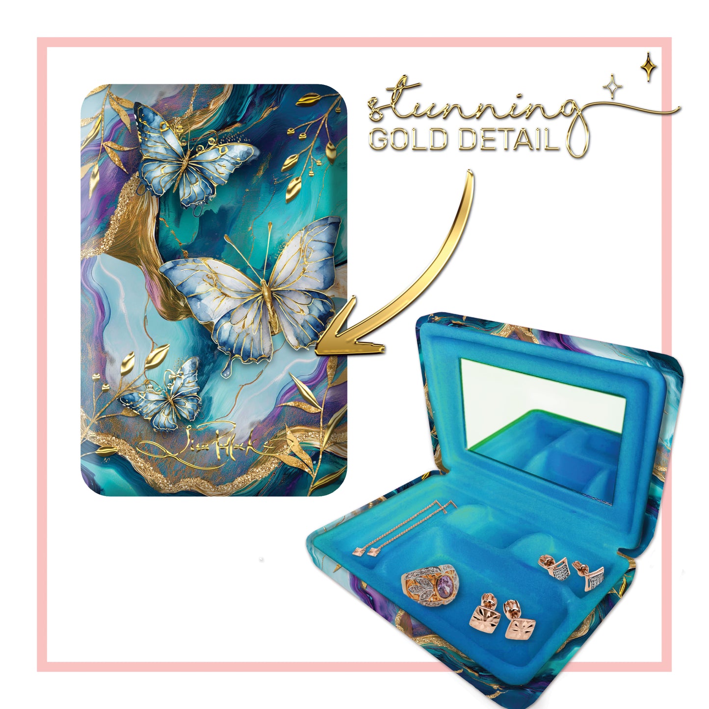 Jewellery Case Small - Tranquil Butterflies