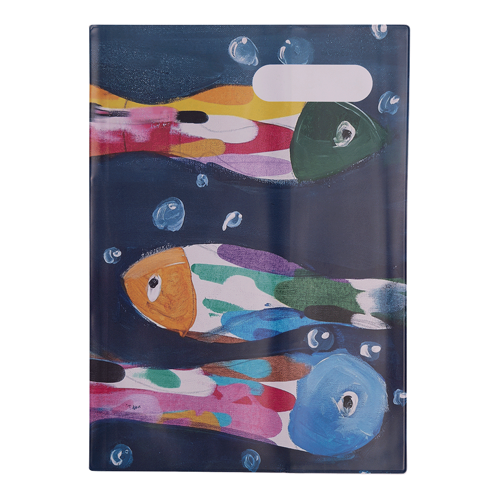 Spencil A4 Book Cover - Three Bubbly Fish