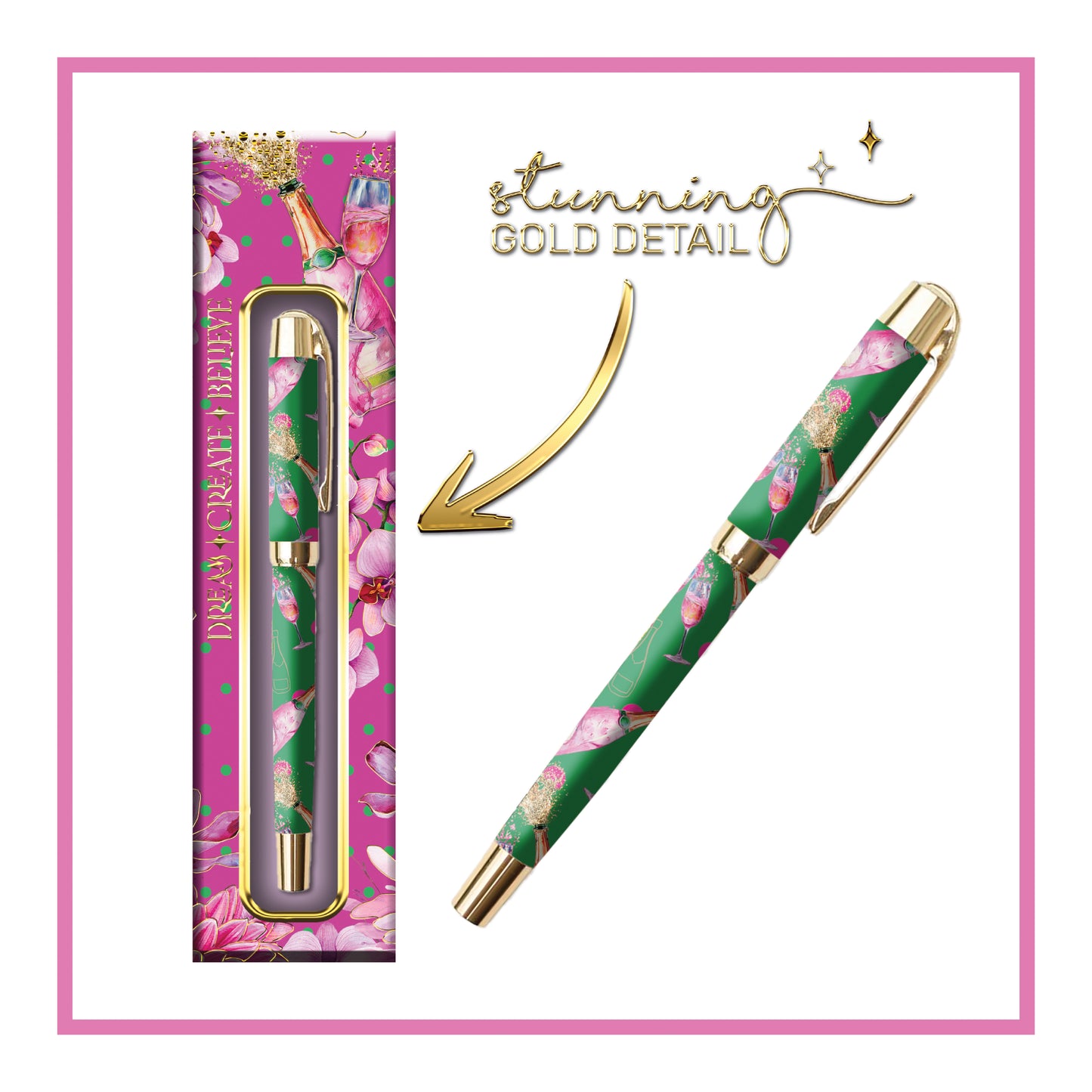 Pen in Gift Box - Champagne Poppers