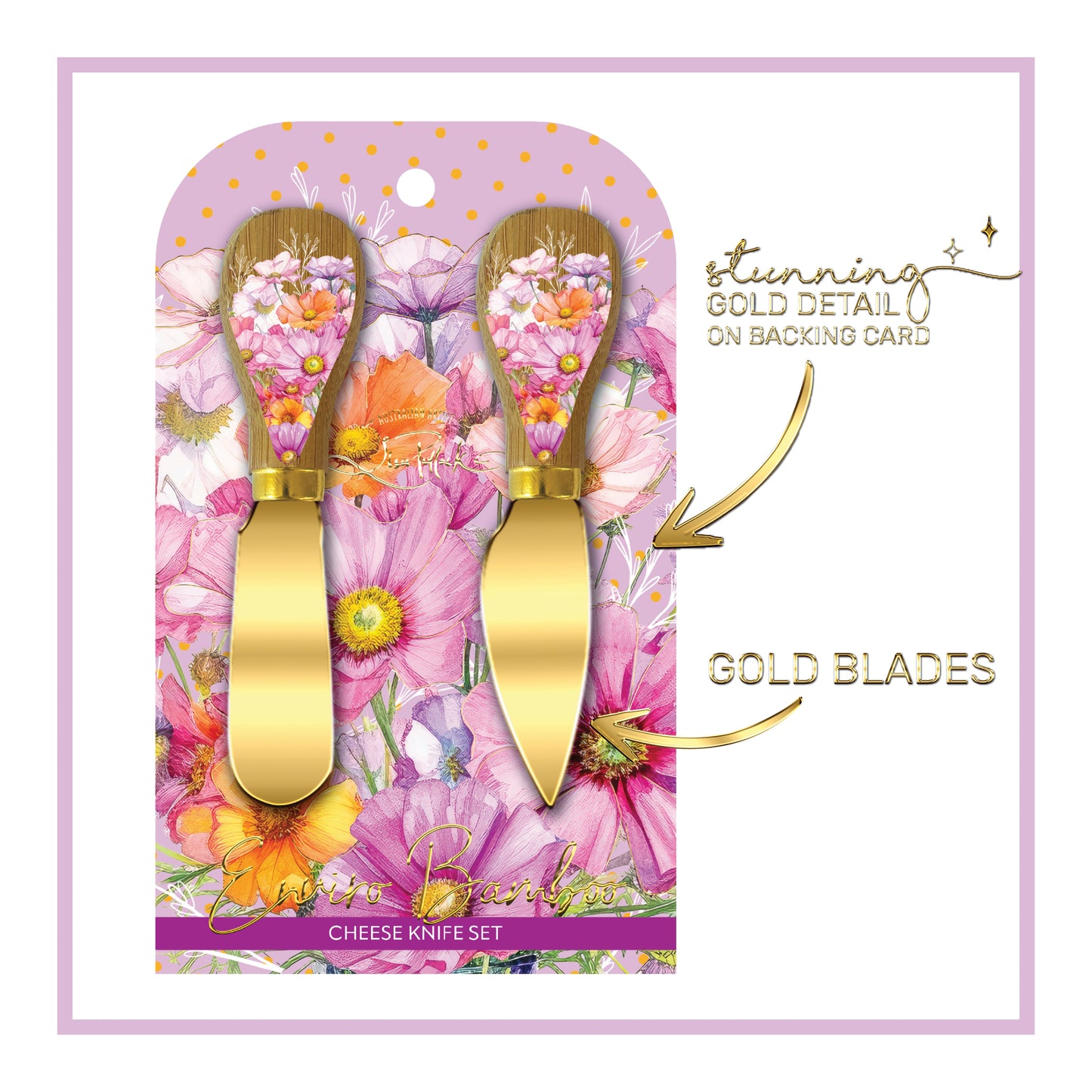 Cheese Knives - Set of 2 - Wistful Wildflowers