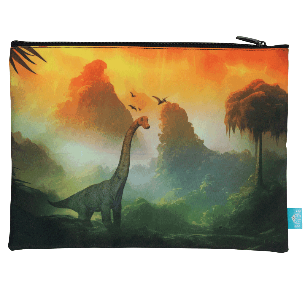 Spencil A4 Twin Zip Pencil Case Jurassic Kingdom