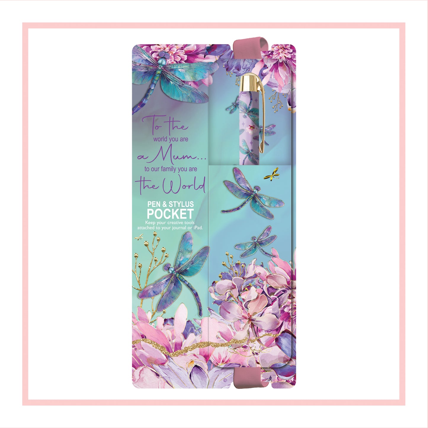 Pen/Stylus Pocket - Delightful Dragonflies