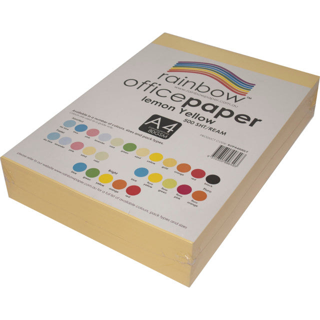 Copy Paper A4 80GSM Pastel Lemon Yellow 500 Pack