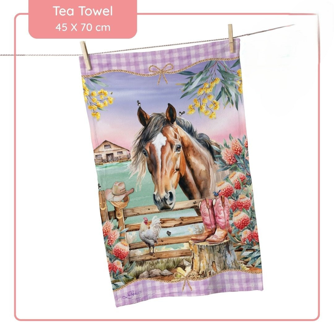 Tea Towel 100% Cotton - Country Dusk