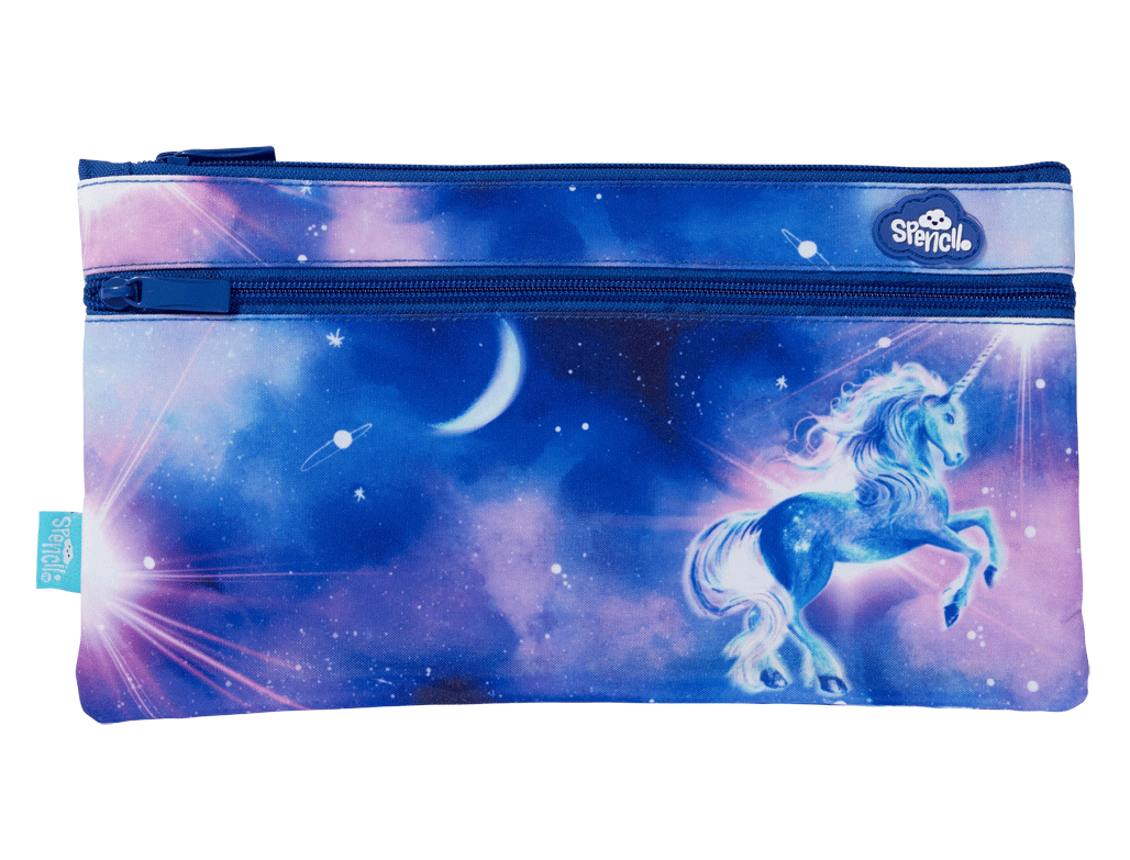 Spencil Twin Zip Pencil Case - Moonlit Unicorn