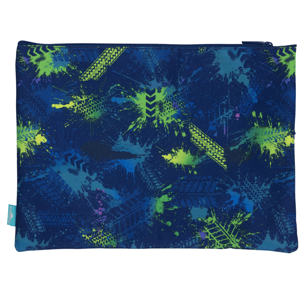 Spencil A4 Twin Zip Pencil Case Mega Wheels