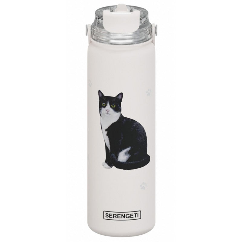 Serengeti Drink Bottle 700ml Black & White Cat