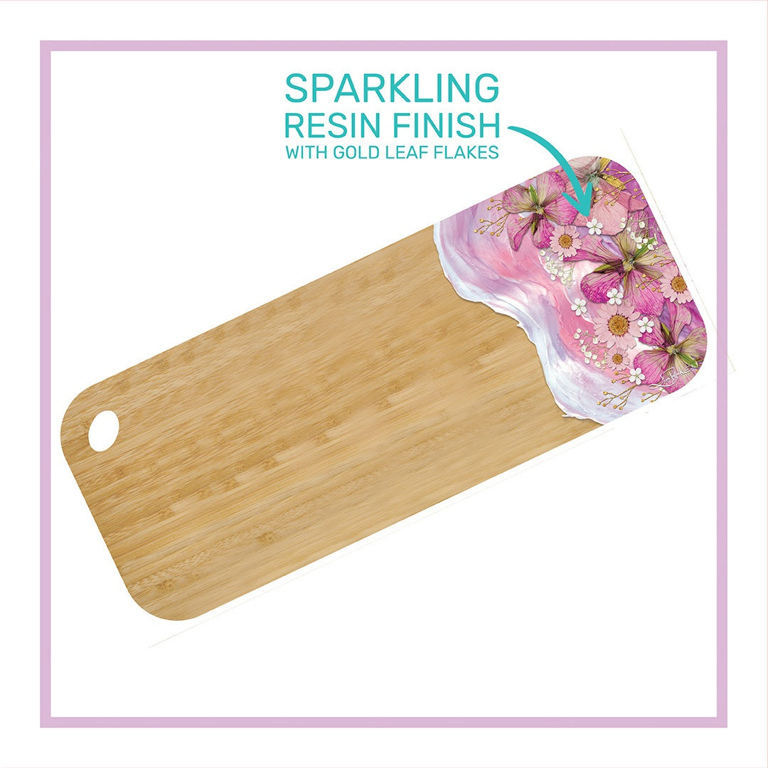Resin Bamboo Serving Platter- Med - Pressed Petals