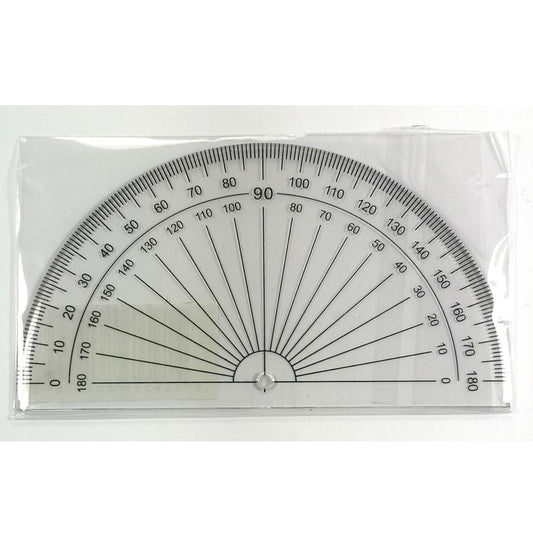 Protractor 10cm 180deg Half Circle Clear