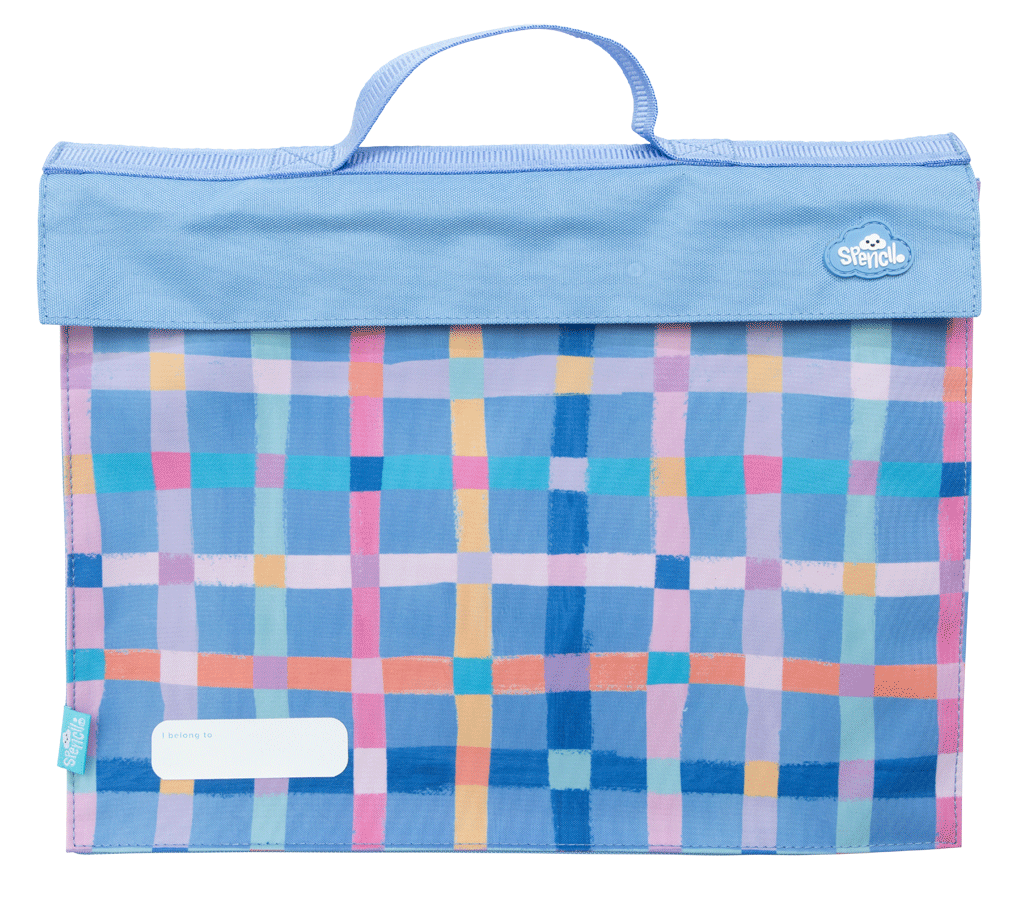 Spencil Library Bag - Pastel Plaid