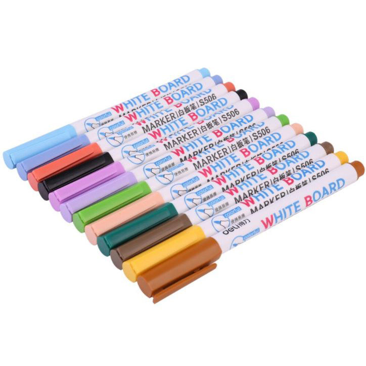 Whiteboard Marker Wallet 12 Assorted Colours 1mm