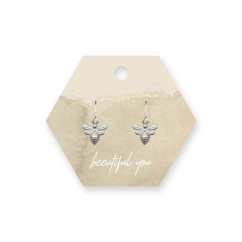 Beeutiful Bee's Earrings - Silver Plated Drop