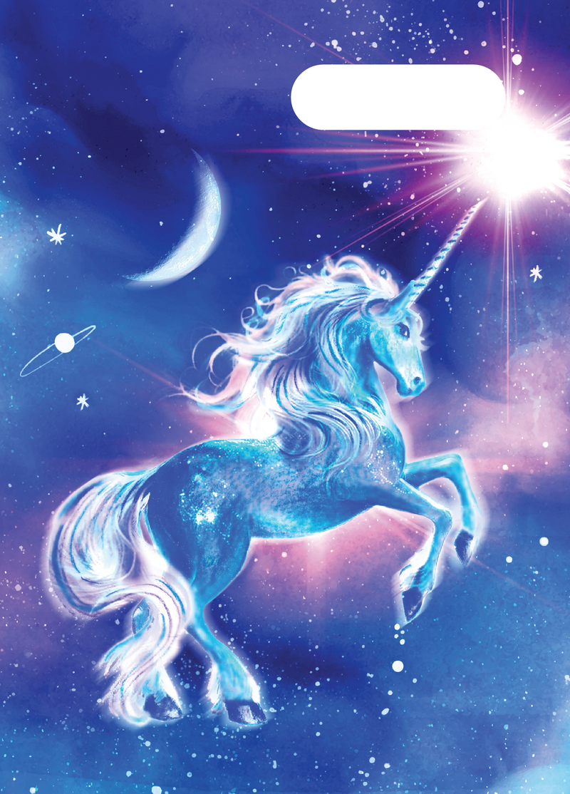 Spencil A4 Book Cover - Moonlit Unicorn