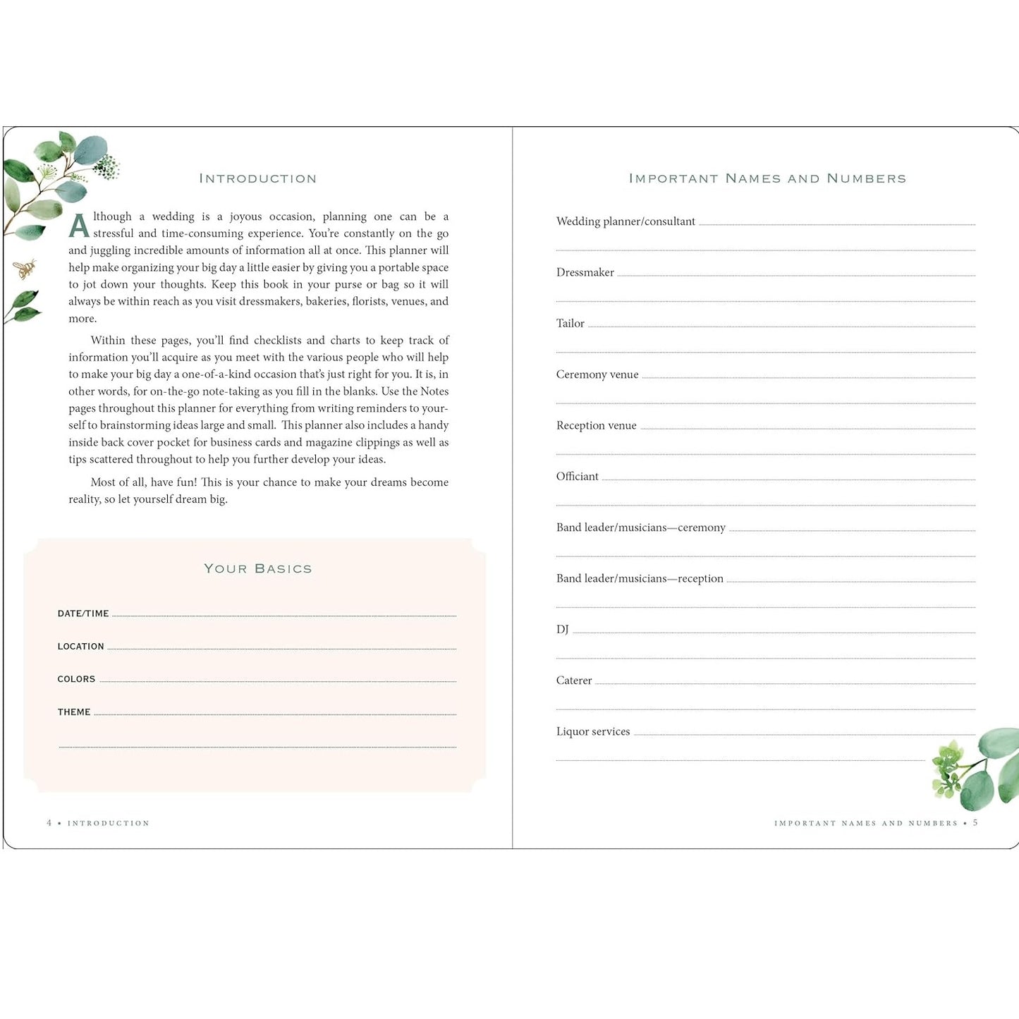 Eucalyptus My Wedding Planner Checklist