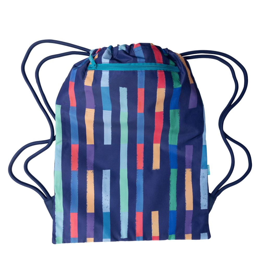 Spencil Big Drawstring Bag - Bright Stripes
