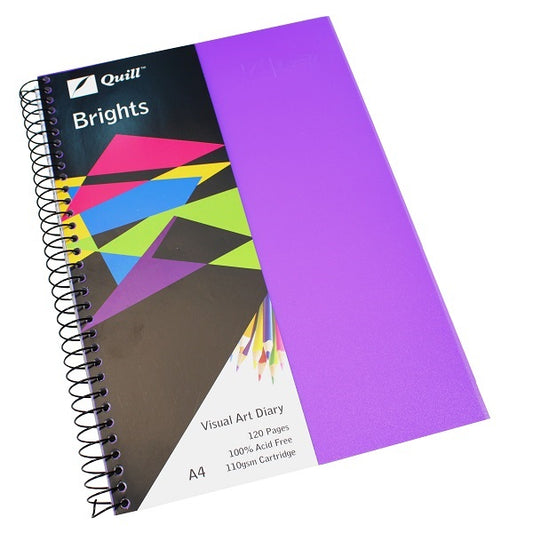 Visual Arts Diary Quill A4 120 Pages Purple