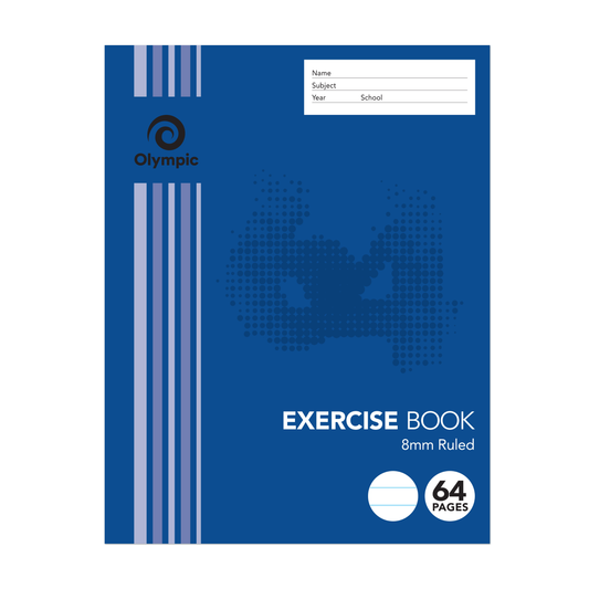 Exercise Book Olympic A4 8mm Ruled 64 Pages
