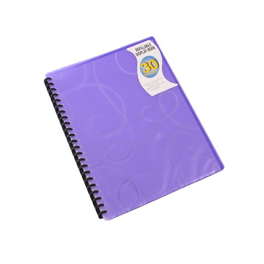 Display Book A4 Refillable 30 Page Purple
