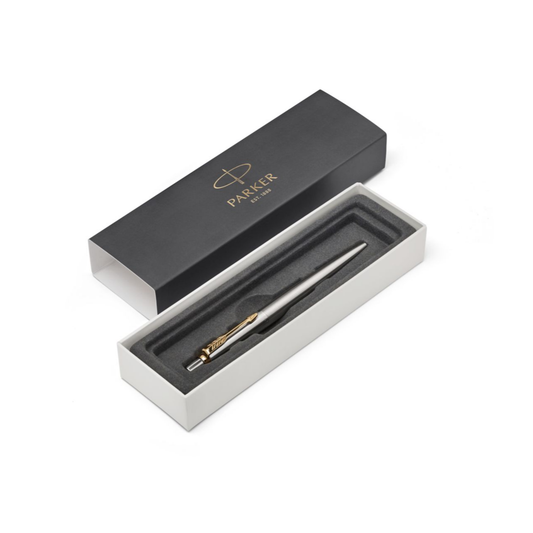 Pen Parker Ball Point Jotter - Stainless Steel with Gold Trim