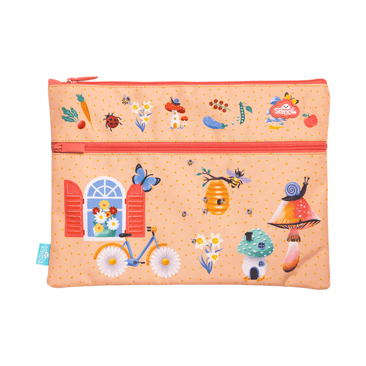 A4 Twin Zip Pencil case Secret Garden