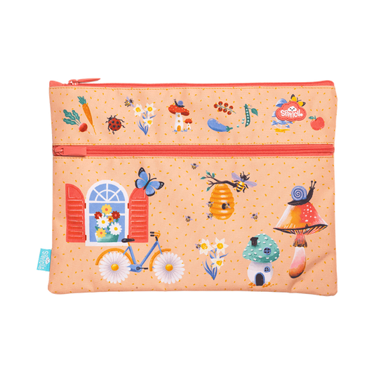 A4 Twin Zip Pencil case Secret Garden