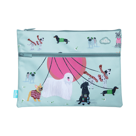 A4 Twin Zip Pencil case Pooches on Parade