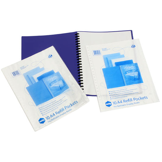 Desplay Book Refill A4 Marbig Clear Pack of 10