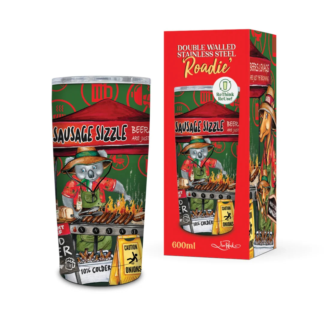 Double Walled SS Travel Mug - Sausage Sizzle