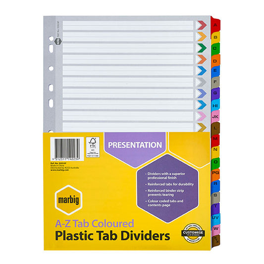 Dividers A4 Marbig A-Z Tab