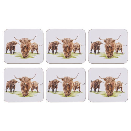 Highland Herd 6pk Coaster