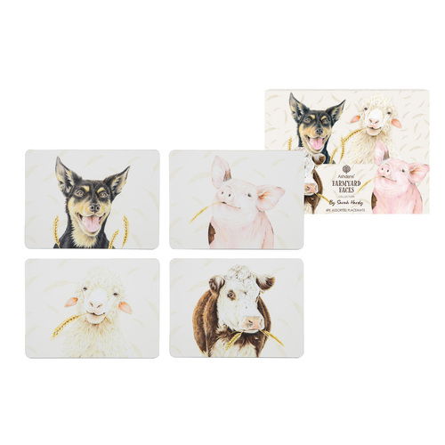 Farmyard Faces Assorted 4pk Placemats