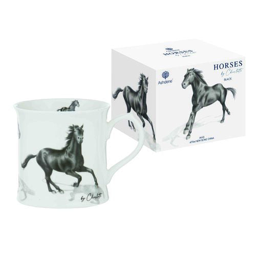 Horses by Charlotte Mug - Black