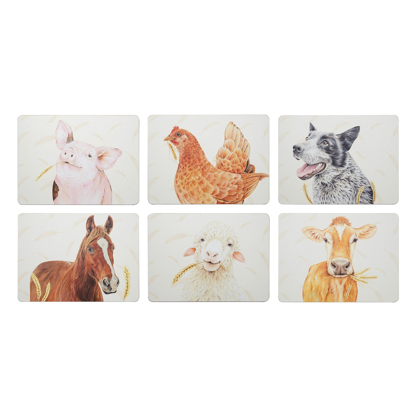 Farmyard Faces 2 Placemat 6 Piece