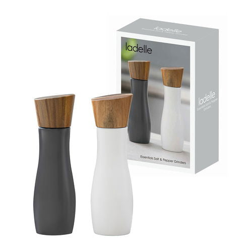 Essentials Salt & Pepper Grinders - White/Charcoal