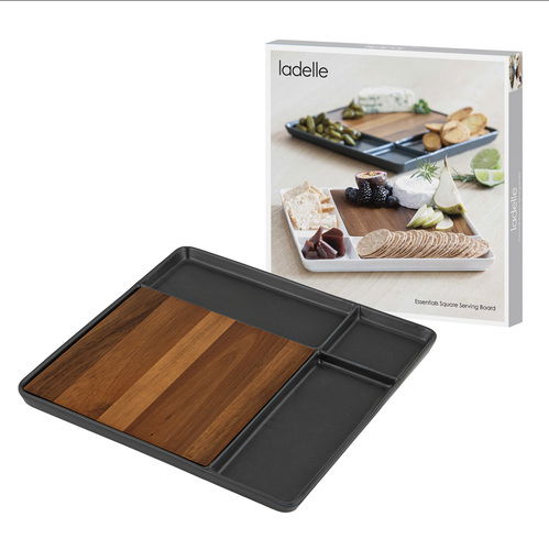 Essentials Square Serving Board - Charcoal