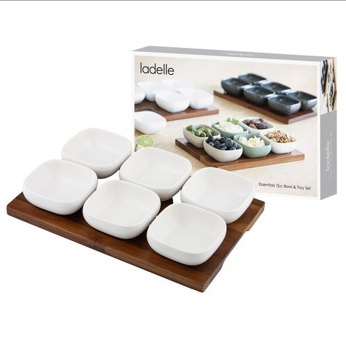 Essentials Bowl & Tray Set 7Pc - White